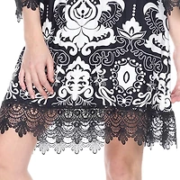 White Mark Uniss Womens Boat Neck 3/4 Sleeve Paisley Sheath Dress