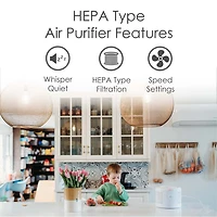 Crane HEPA Air Purifier , 300 Sq Ft. Coverage, Compact