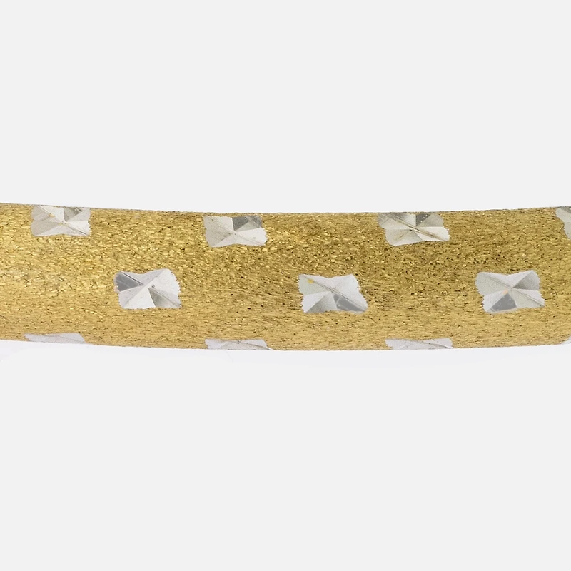 Diamond Cut Womens 14K Two Tone Gold Over Silver Bangle Bracelet