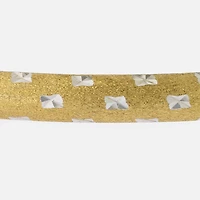 Diamond Cut Womens 14K Two Tone Gold Over Silver Bangle Bracelet