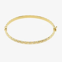 Diamond Cut Womens 14K Two Tone Gold Over Silver Bangle Bracelet