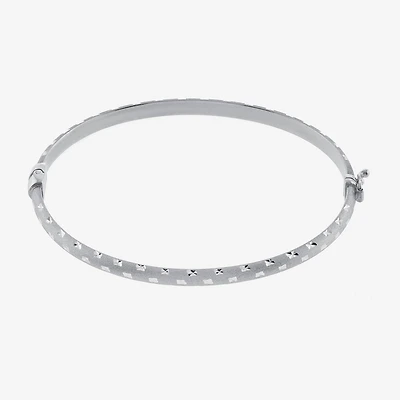 Diamond Cut Womens Sterling Silver Bangle Bracelet