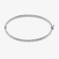 Diamond Cut Womens Sterling Silver Bangle Bracelet