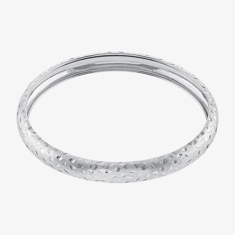 Diamond Cut Womens Sterling Silver Bangle Bracelet