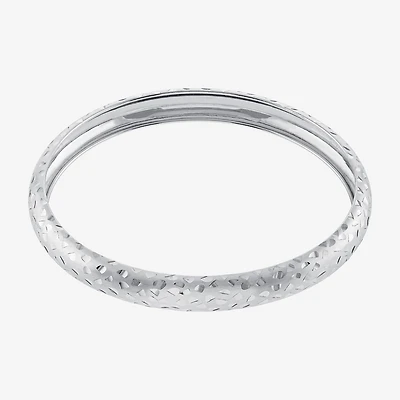 Diamond Cut Womens Sterling Silver Bangle Bracelet