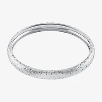 Diamond Cut Womens Sterling Silver Bangle Bracelet