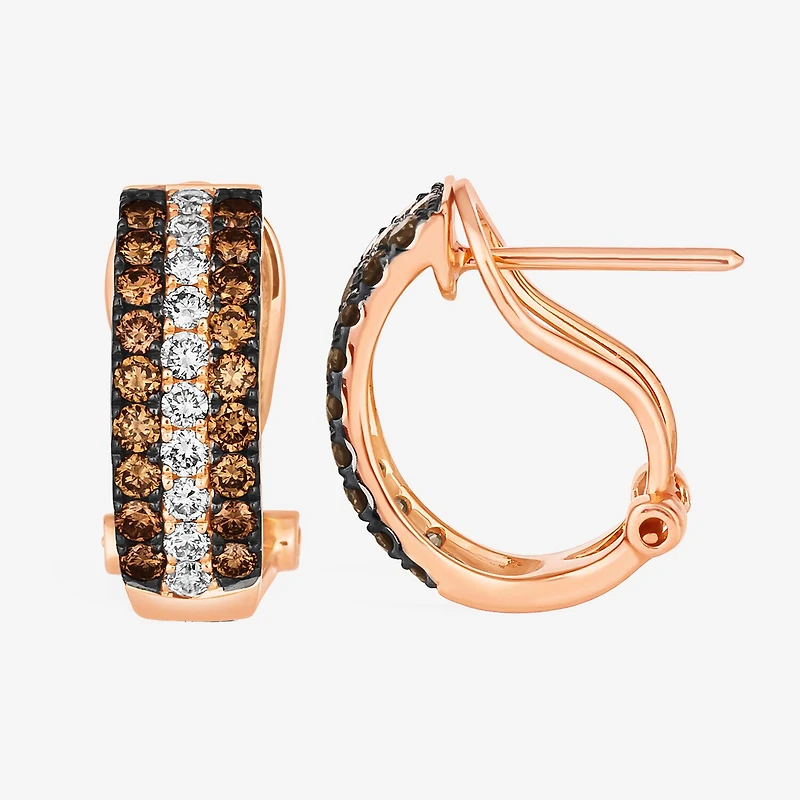 Le Vian® Earrings featuring 3/4 CT. Chocolate Diamonds® 1 3/8 CT. Nude Diamonds™ set in 14K Strawberry Gold®