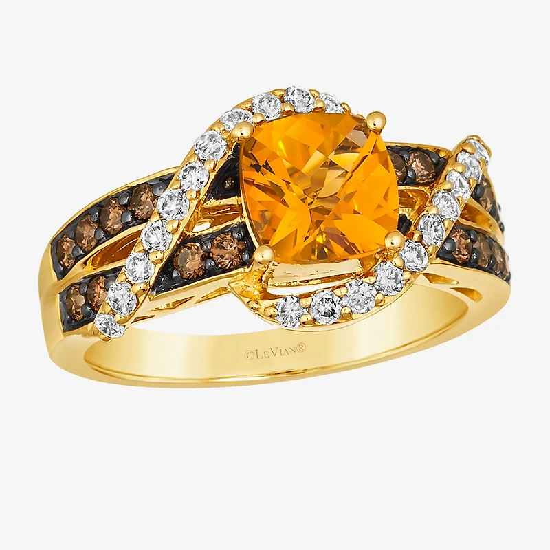 Le Vian® Ring featuring 1 CT. Cinnamon Citrine® 1/3 Nude Diamonds™ Chocolate Diamonds® set 14K Honey Gold™