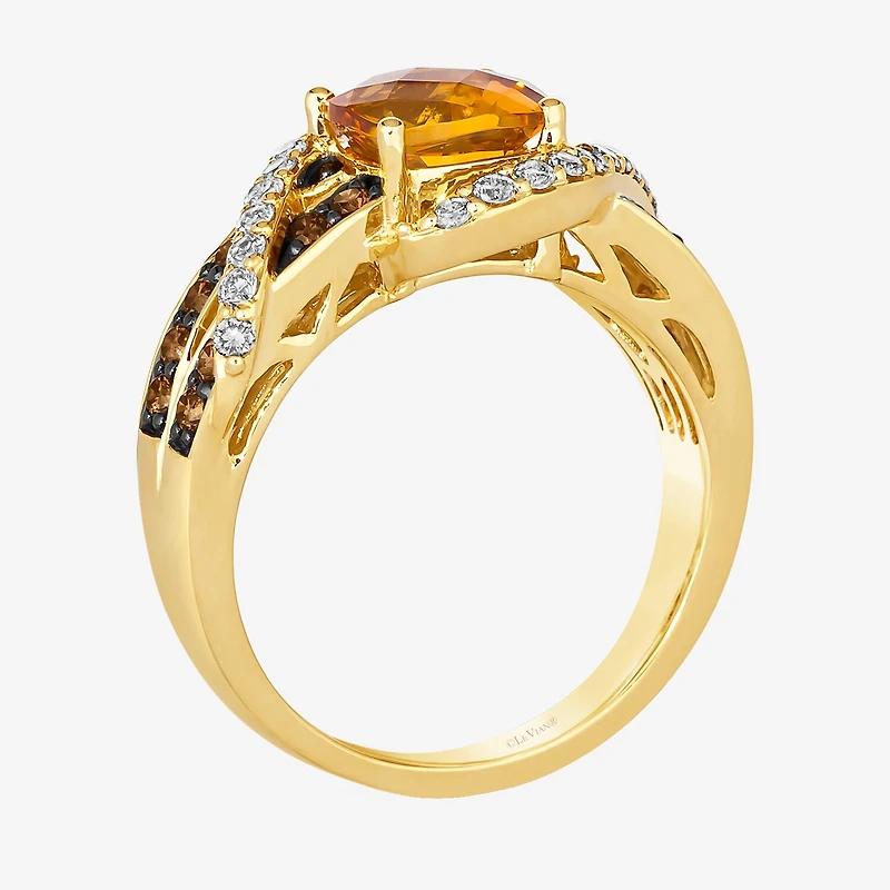 Le Vian® Ring featuring 1 CT. Cinnamon Citrine® 1/3 Nude Diamonds™ Chocolate Diamonds® set 14K Honey Gold™
