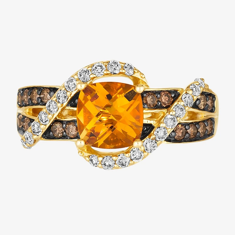 Le Vian® Ring featuring 1 CT. Cinnamon Citrine® 1/3 Nude Diamonds™ Chocolate Diamonds® set 14K Honey Gold™