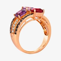 Le Vian® Ring featuring 1 3/8 CT. Grape Amethyst™ Raspberry Rhodolite® 1/2 Chocolate Diamonds® 1/5 Nude Diamonds™ set 14K Strawberry Gold®