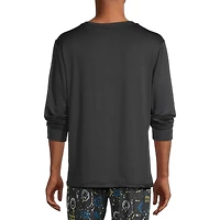 SmileyWorld Mens Crew Neck Long Sleeve 2-pc. Pajama Set