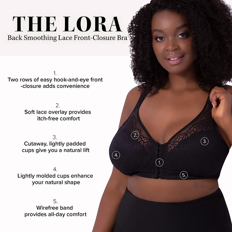 Leading Lady® The Lora - Back Smoothing Lace Front-Closure Bra- 5531