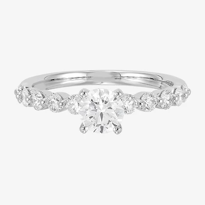 Limited Quantities! Womens 1 1/4 CT. T.W. Natural White Diamond Platinum Side Stone Engagement Ring