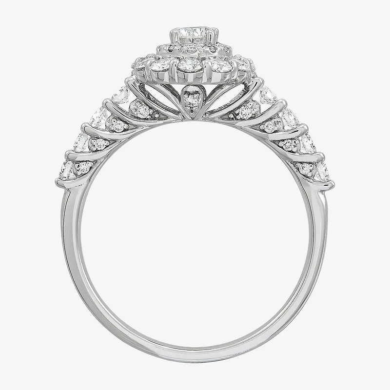 Limited Quantities! Womens 1 CT. T.W. Natural White Diamond 14K Gold Halo Engagement Ring
