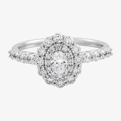 Limited Quantities! Womens 1 CT. T.W. Natural White Diamond 14K Gold Halo Engagement Ring