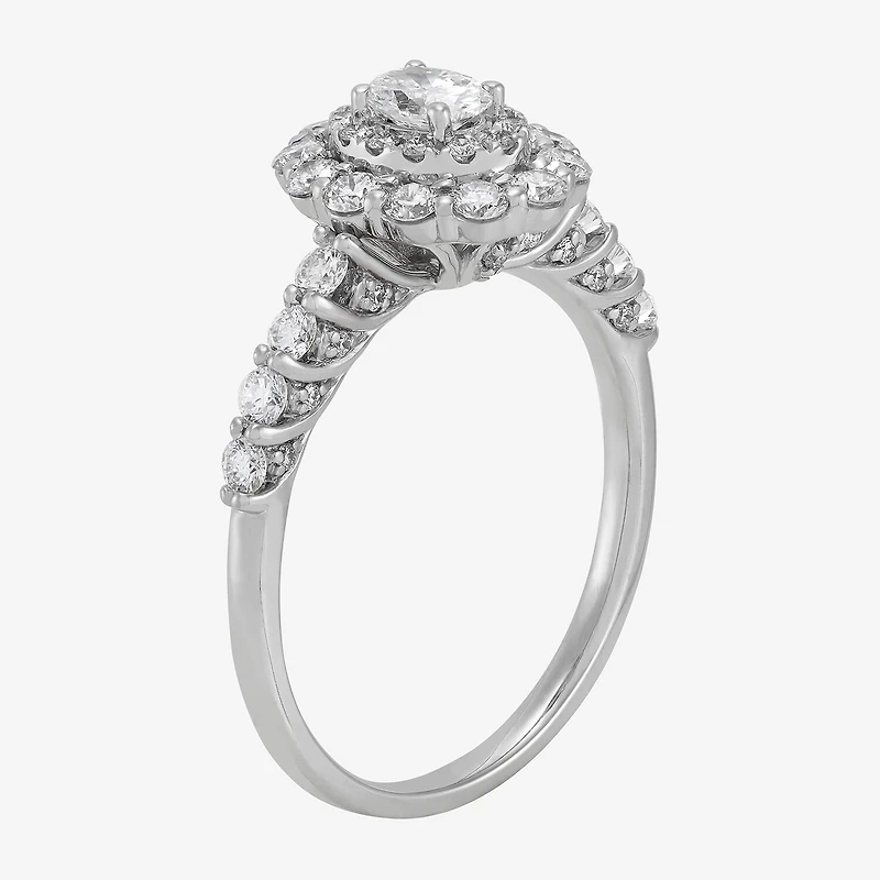Limited Quantities! Womens 1 CT. T.W. Natural White Diamond 14K Gold Halo Engagement Ring