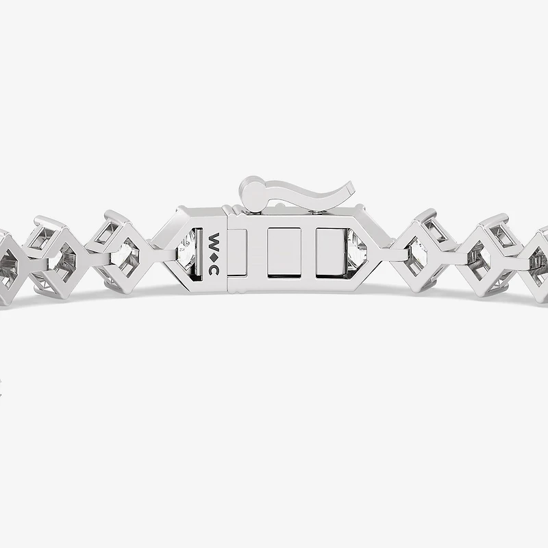 F / Si2) Womens 5 CT. T.W. Lab Grown White Diamond 10K Gold Diamond 7.5 Inch Tennis Bracelet