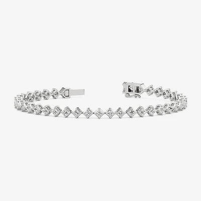 F / Si2) Womens 5 CT. T.W. Lab Grown White Diamond 10K Gold Diamond Inch Tennis Bracelet