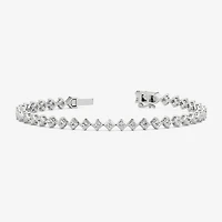 F / Si2) Womens 5 CT. T.W. Lab Grown White Diamond 10K Gold Diamond 7.5 Inch Tennis Bracelet