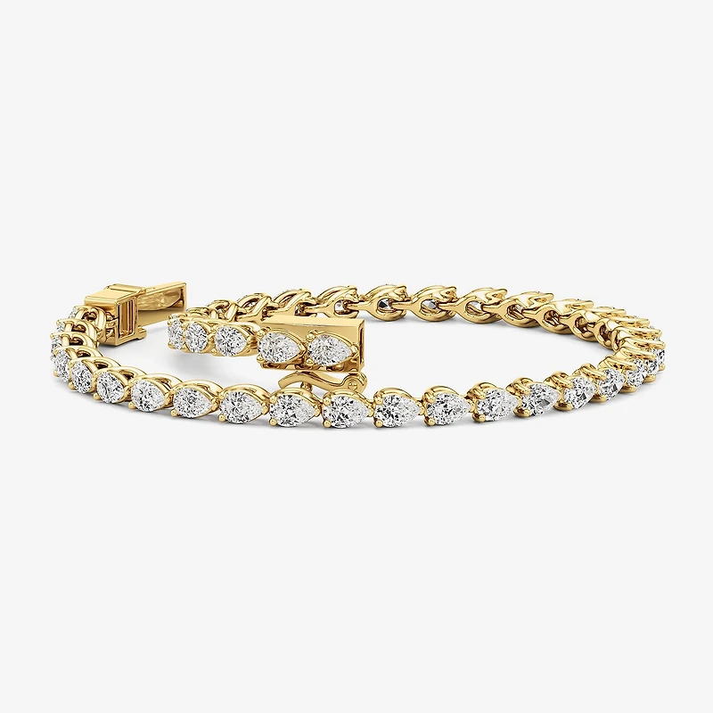 F / Si2) Womens 5 CT. T.W. Lab Grown White Diamond 10K Gold Inch Tennis Bracelet