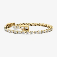 F / Si2) Womens 5 CT. T.W. Lab Grown White Diamond 10K Gold Inch Tennis Bracelet