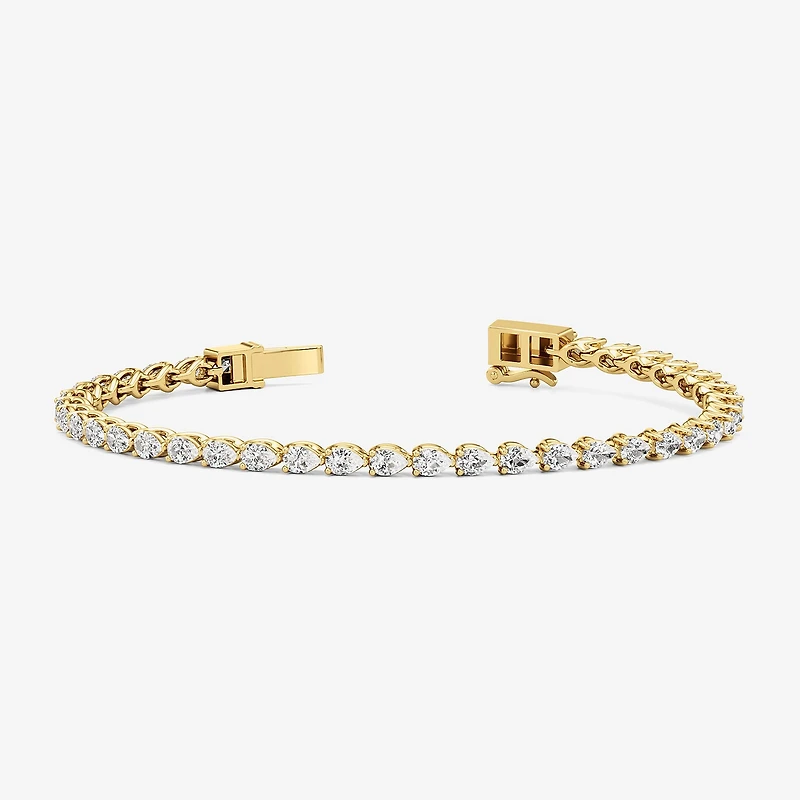 F / Si2) Womens 5 CT. T.W. Lab Grown White Diamond 10K Gold Inch Tennis Bracelet