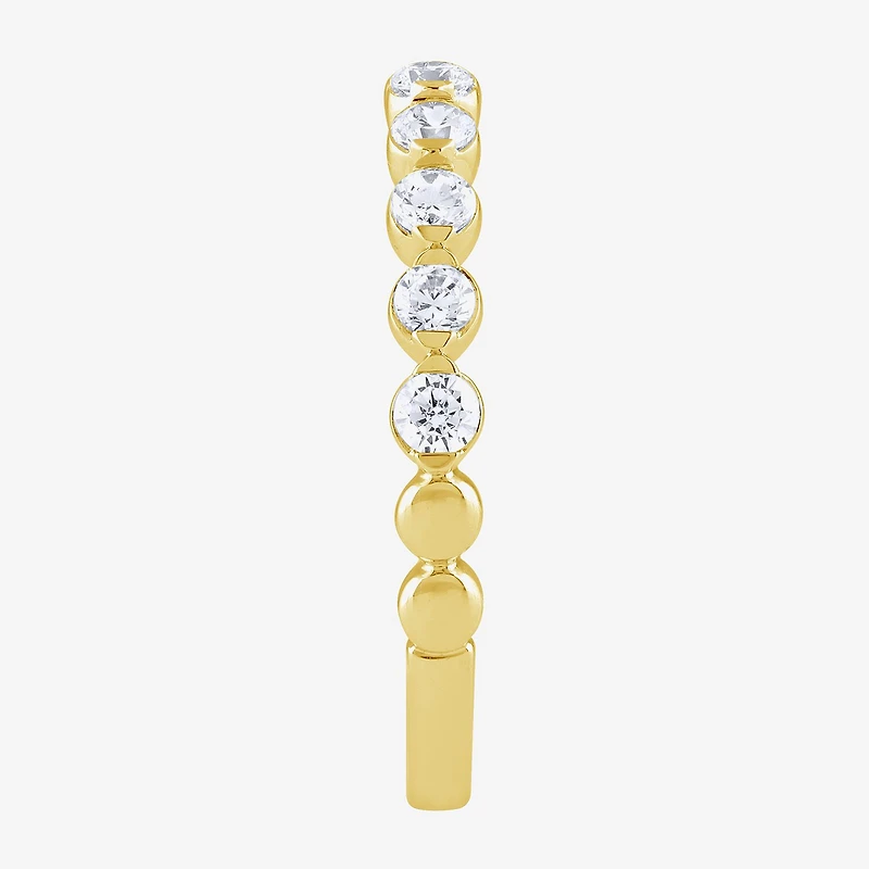 (G / Si2) Womens 2 CT. T.W. Lab Grown White Diamond 10K Gold Round Side Stone Bridal Set