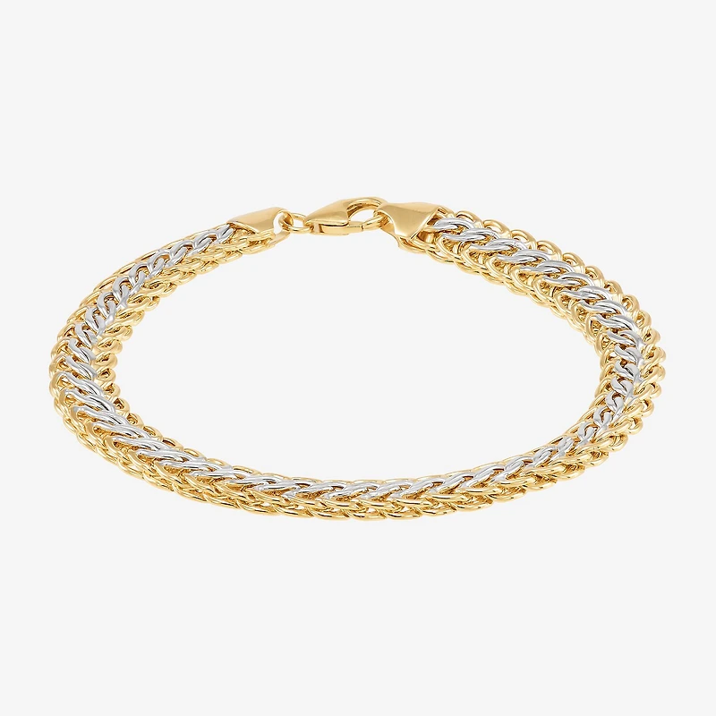 Womens 14K Gold Hollow 7.5 Inch Link Bracelet