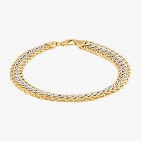 Womens 14K Gold Hollow 7.5 Inch Link Bracelet