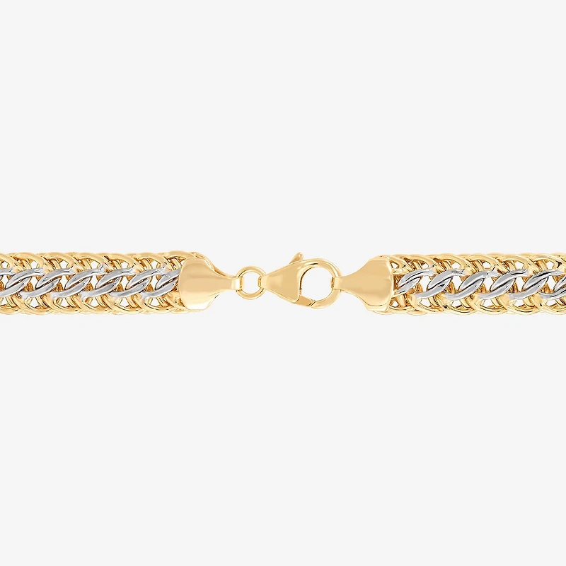 Womens 14K Gold Hollow 7.5 Inch Link Bracelet