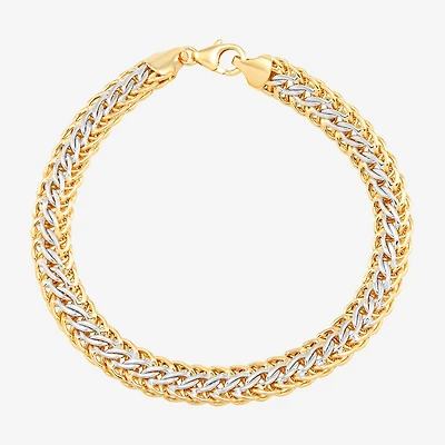 Womens 14K Gold Hollow 7.5 Inch Link Bracelet