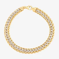 Womens 14K Gold Hollow 7.5 Inch Link Bracelet