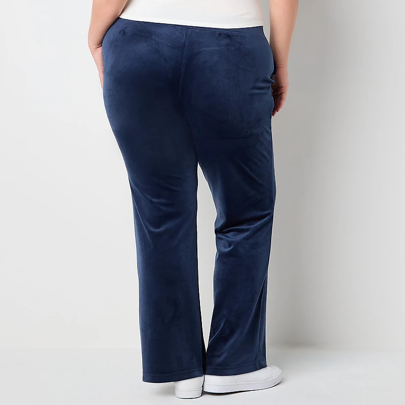 Juicy By Couture Womens Juniors Plus Straight Mid Rise Track Pant