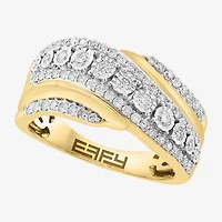 Effy Final Call Limited Quantities! Womens 5/8 CT. T.W. Natural White Diamond 14K Two Tone Gold Band