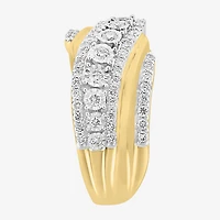 Effy Final Call Limited Quantities! Womens 5/8 CT. T.W. Natural White Diamond 14K Two Tone Gold Band