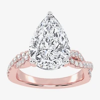 G-H / Vs2-Si1) Womens 1/ CT. T.W. Lab Grown White Diamond 14K Gold Side Stone Engagement Ring