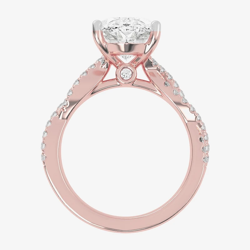 (G-H / Vs2-Si1) Womens 3 1/3 Ct. T.W. Lab Grown White Diamond 14K Gold Side Stone Engagement Ring