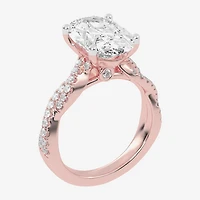 (G-H / Vs2-Si1) Womens 3 1/3 Ct. T.W. Lab Grown White Diamond 14K Gold Side Stone Engagement Ring