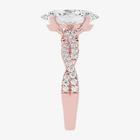(G-H / Vs2-Si1) Womens 3 1/3 Ct. T.W. Lab Grown White Diamond 14K Gold Side Stone Engagement Ring