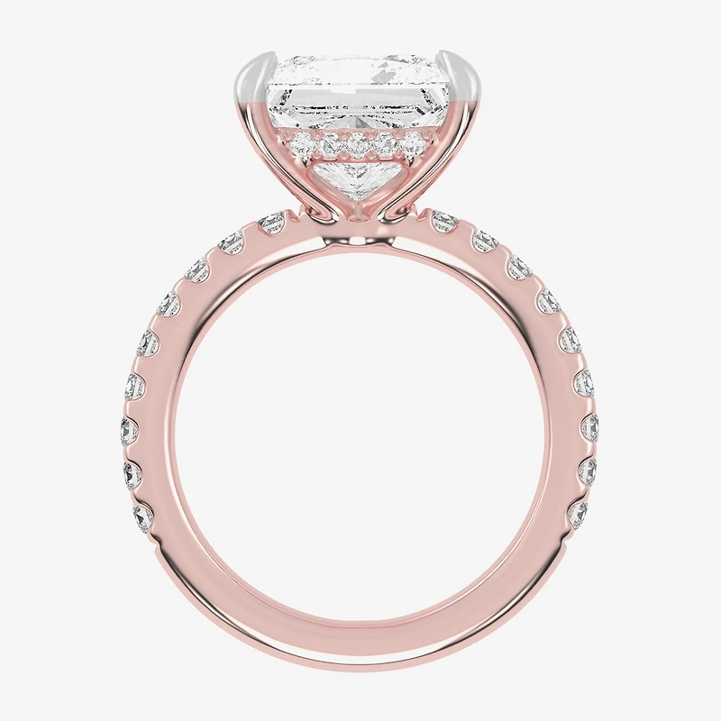 (G-H / Vs2-Si1) Womens 3 1/2 CT. T.W Lab Grown White Diamond 14K Gold Side Stone Engagement Ring