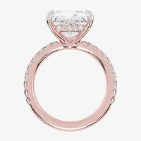 (G-H / Vs2-Si1) Womens 3 1/2 CT. T.W Lab Grown White Diamond 14K Gold Side Stone Engagement Ring
