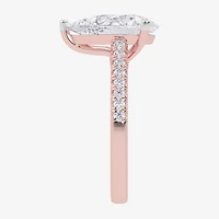 G-H / Vs2-Si1) Womens 1/3 Ct. T.W. Lab Grown White Diamond 14K Gold Pear Side Stone Engagement Ring