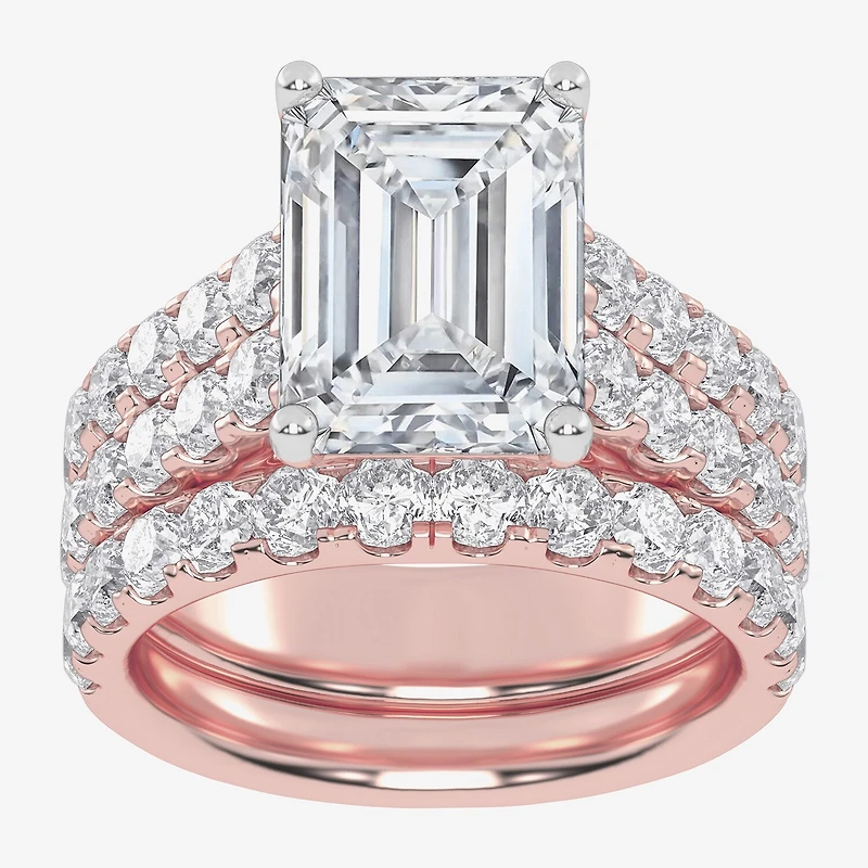 (G-H / Vs2-Si1) Womens 5 CT. T.W. Lab Grown White Diamond 14K Gold Side Stone Bridal Set