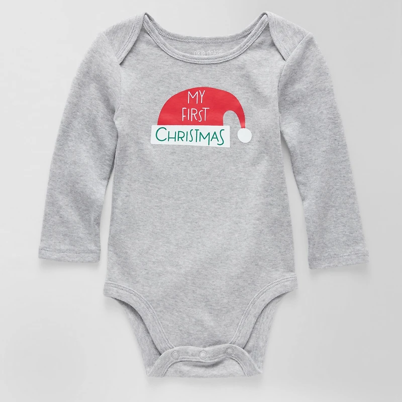 Okie Dokie Baby Unisex Crew Neck Long Sleeve Rib Bodysuit