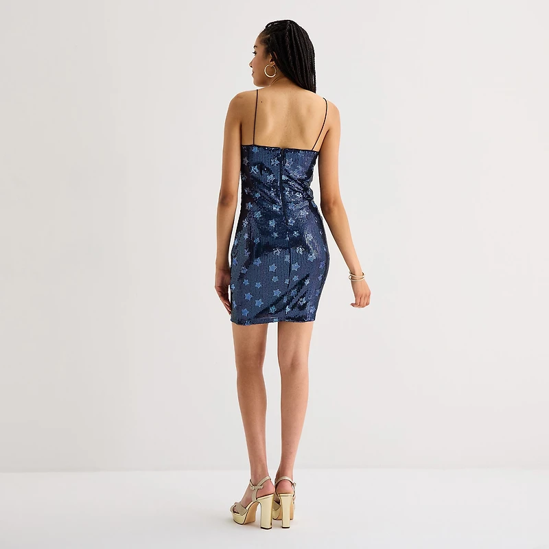 by&by Star Womens Juniors Square Neck Sleeveless Bodycon Dress