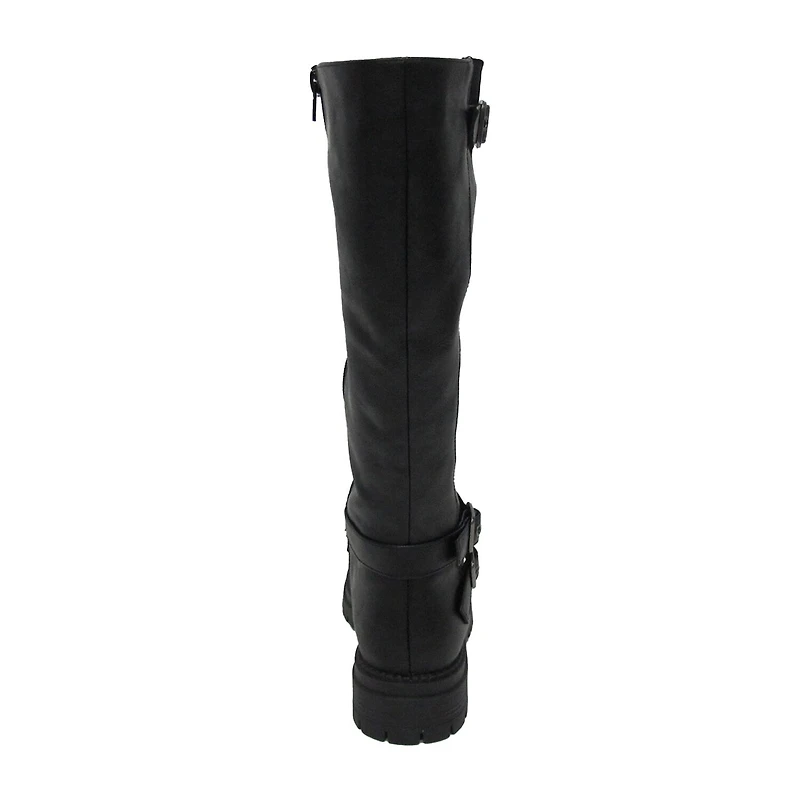 Pop Womens Baldwin Flat Heel Motorcycle Boots