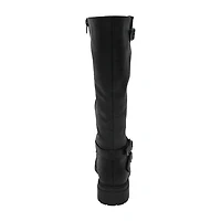 Pop Womens Baldwin Flat Heel Motorcycle Boots