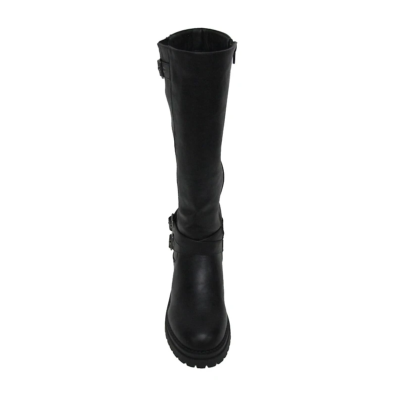 Pop Womens Baldwin Flat Heel Motorcycle Boots