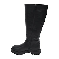Pop Womens Baldwin Flat Heel Motorcycle Boots